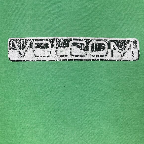Vintage 90s Y2K Volcom Mens M Green Faded Skate Skater BMX Graphic Tee Shirt - Picture 2 of 9